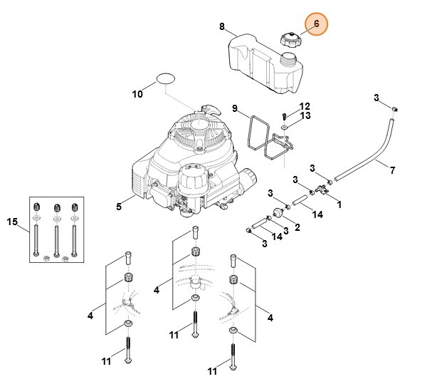Korek zbiornika paliwa, Stihl 63783501500
