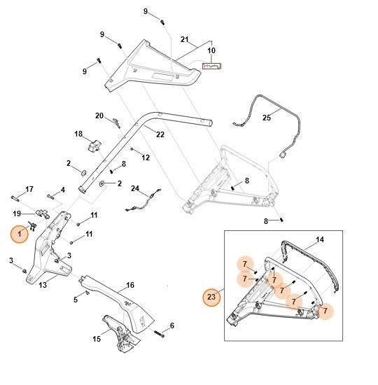 Górna część uchwytu, Stihl WB217803000