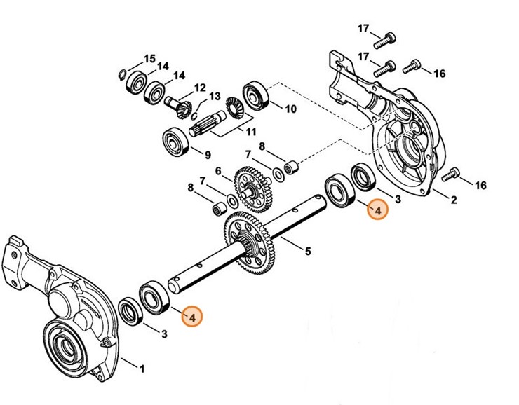 Łożysko kulkowe 6003-2Z, Stihl 95030035360