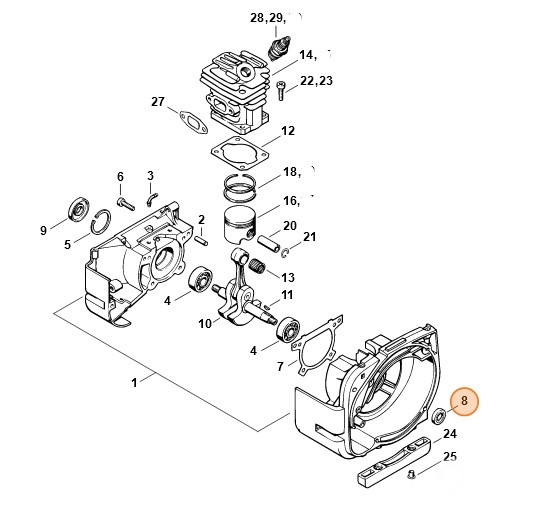 Pierścień uszczelniający wał 12x20x5, Stihl 96400031190