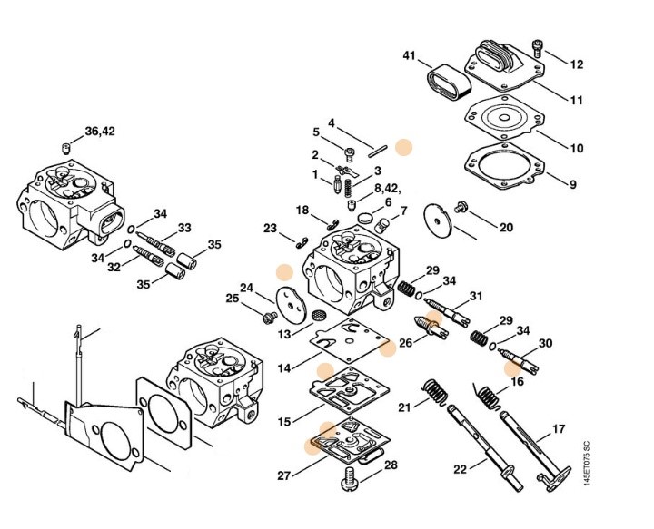 Zestaw podzespołów gaźnika, Stihl 11280071066