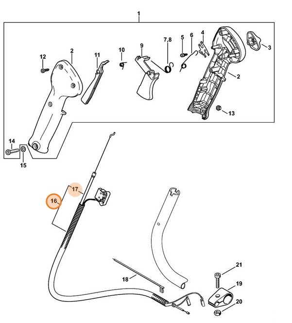 Cięgno sterowania główną przepustnicą, Stihl 46011801100