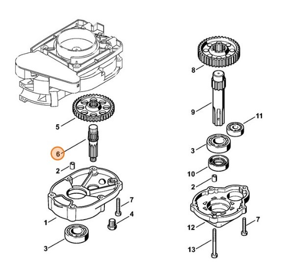 Wałek zębnika, Stihl 43136422500