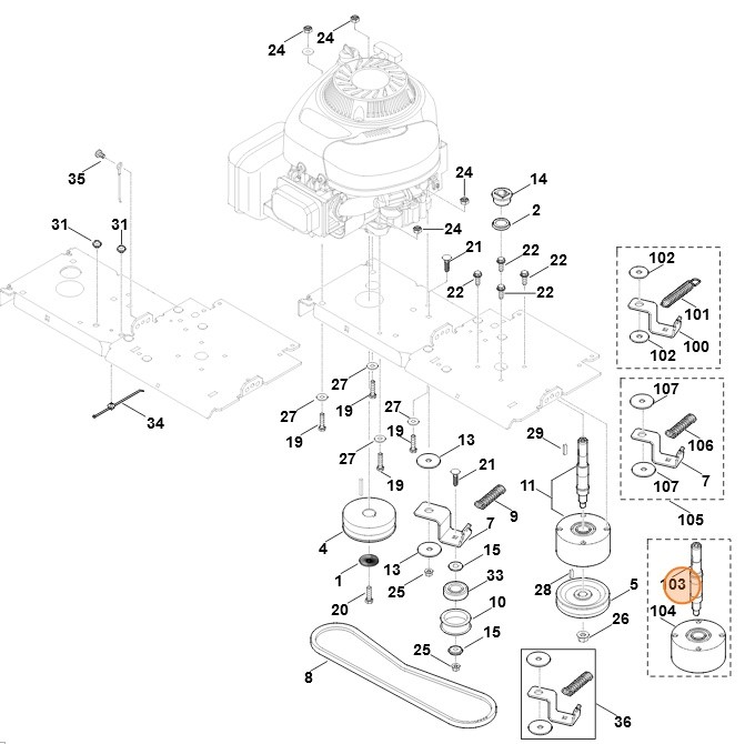 Wałek noża, Stihl 60127020700