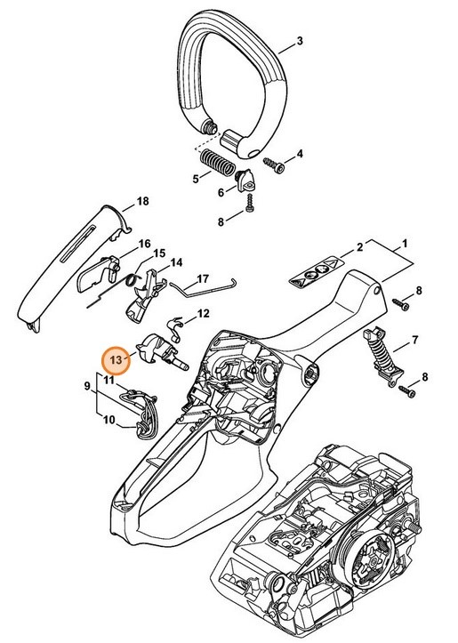 Wałek przełącznika, Stihl 11461820901