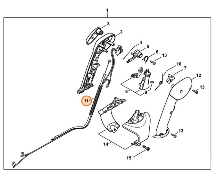 Cięgno sterowania główną przepustnicą, Stihl 42411801100