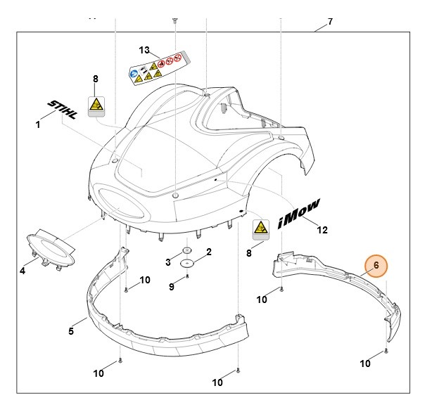Listwa ochronna tylna, Stihl 63097067310