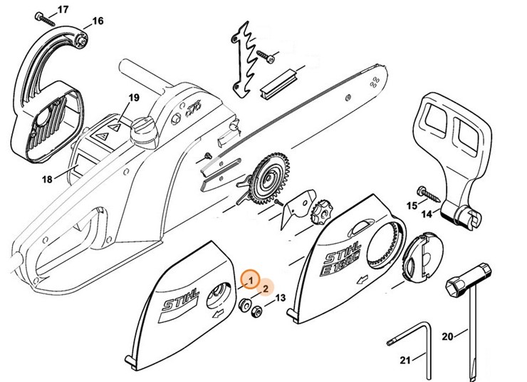 Pokrywa koła napędu łańcucha, Stihl 12086401720