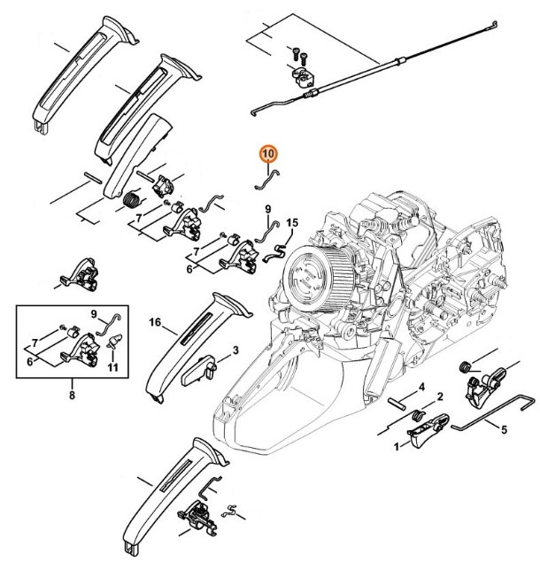 Cięgno sterowania układem rozruchowym, Stihl 11401851902