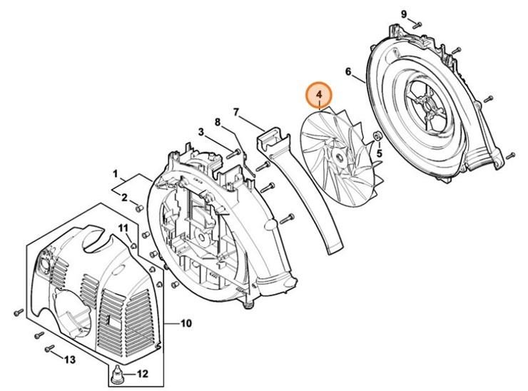 Koło łopatkowe dmuchawy, Stihl 42447003406