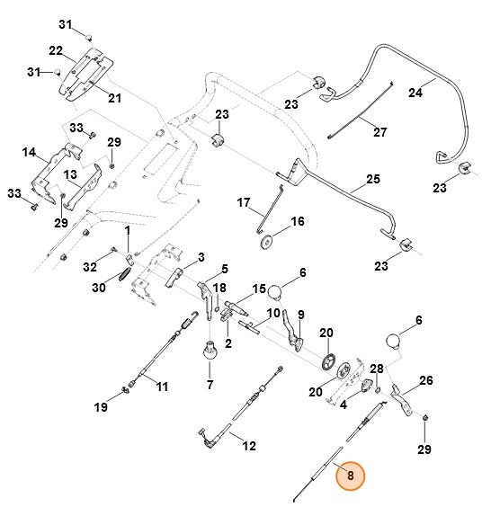 Cięgno gazu, Stihl 63781801100