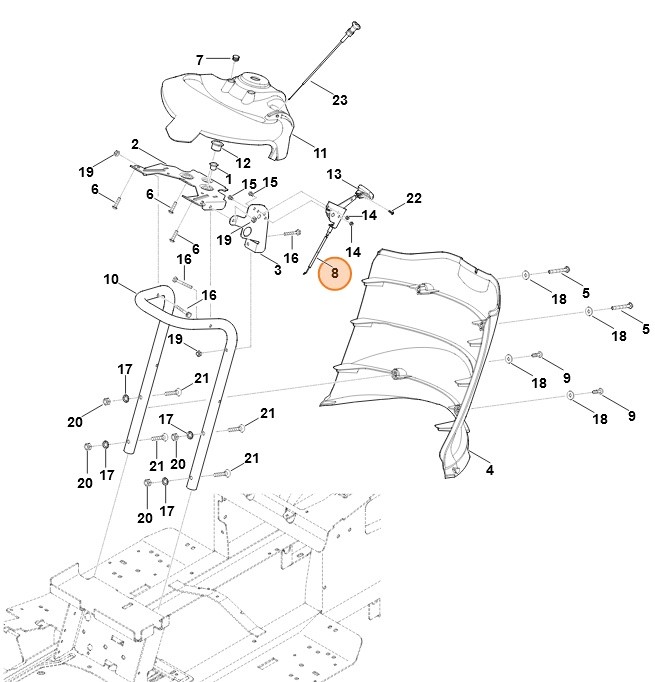 Cięgno gazu, Stihl 61701801130