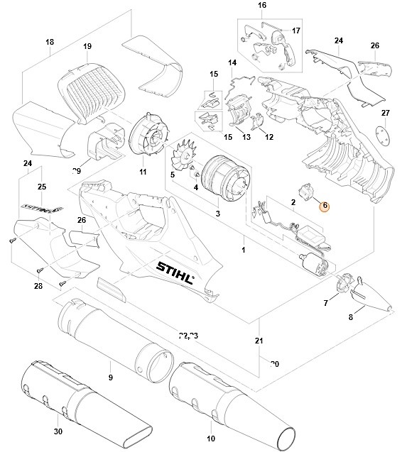Obudowa przełącznika, Stihl BA024301101