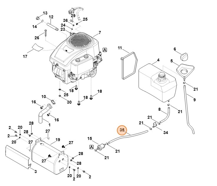 Giętki przewód paliwowy, Stihl 61703502731