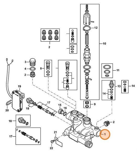 Blok zaworowy, Stihl 47577011200