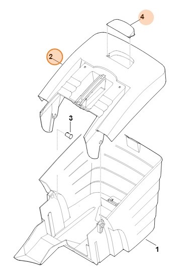 Górna część kosza na trawę kompl., Stihl 63207602110