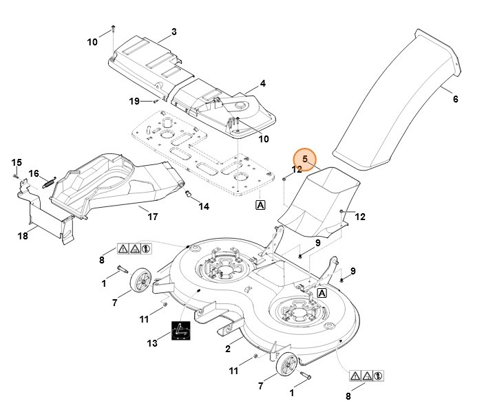 Dolna część kanału wyrzutowego, Stihl 61707631410
