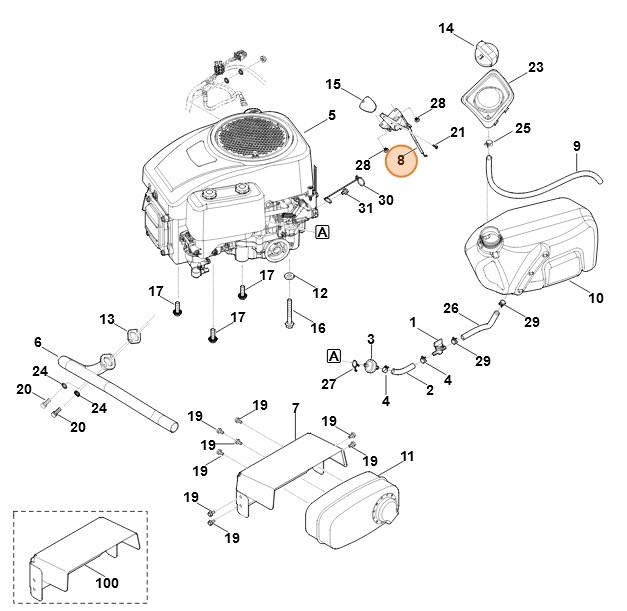 Cięgno gazu, Stihl 61401801101