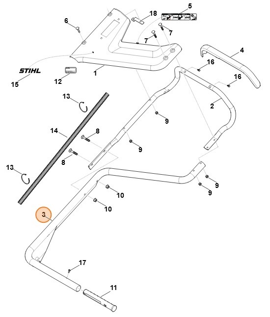 Dolna część uchwytu kierującego, Stihl 63787802816