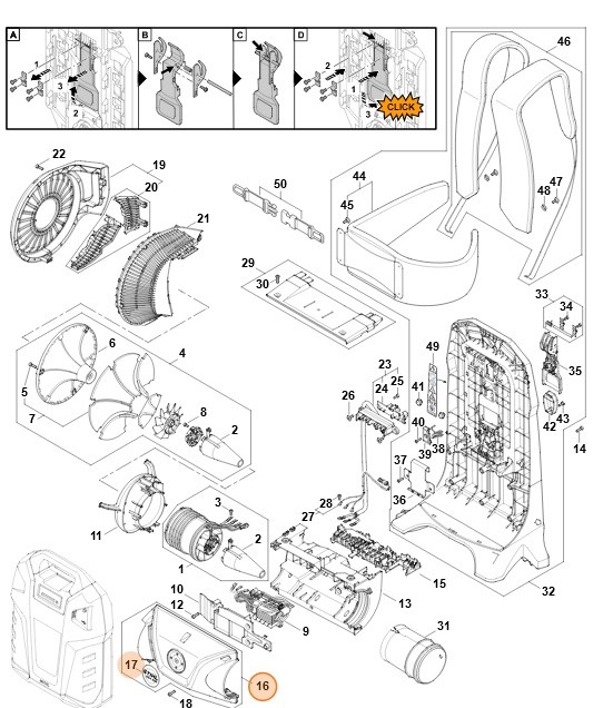 Połowa korpusu silnika, Stihl BA036004700