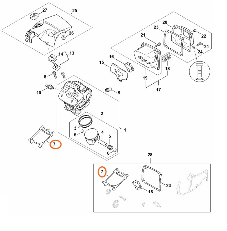Uszczelka cylindra, Stihl 11470292300