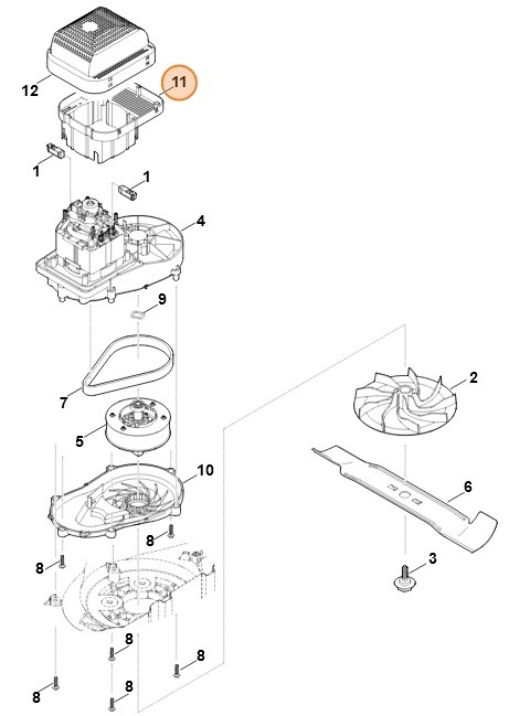 Dolna część kołpaka zabezpieczającego, Stihl 63387060800