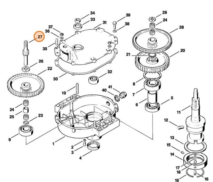 Wałek zębnika, Stihl 43086422501