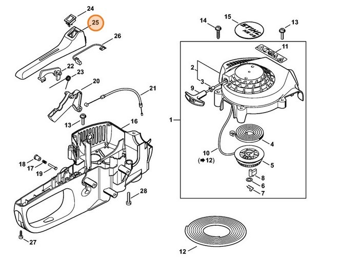 Okładzina uchwytu, Stihl 42287910603