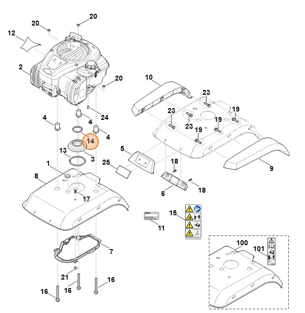 Pierścień uszczelniający 42x5, Stihl 62419925510
