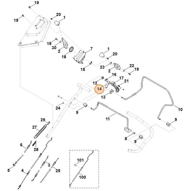 Dźwignia zabezpieczająca, Stihl 63641629200