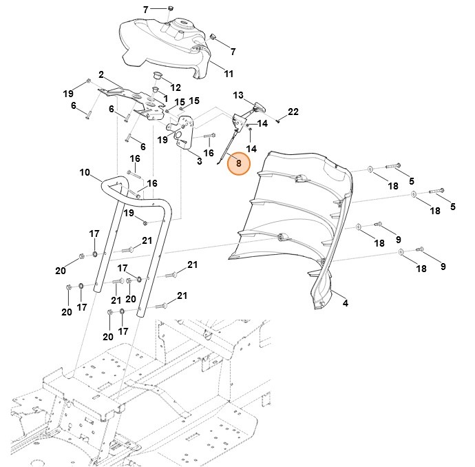 Cięgno gazu, Stihl 61701801120