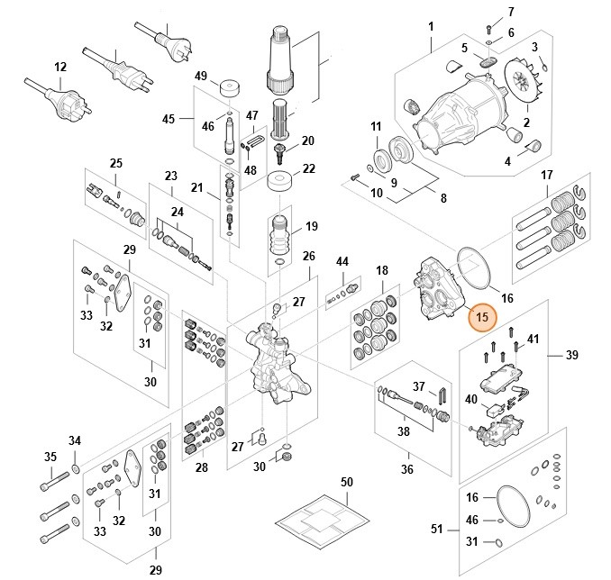 Korpus pompy RE150/170, Stihl RE016470402