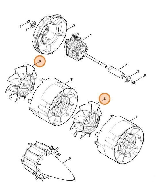 Koło łopatkowe, Stihl 48537610100