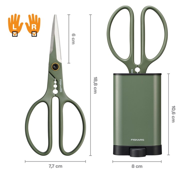 FISKARS Plant Care Nożyczki do roślin z pojemnikiem, Fiskars 1075316