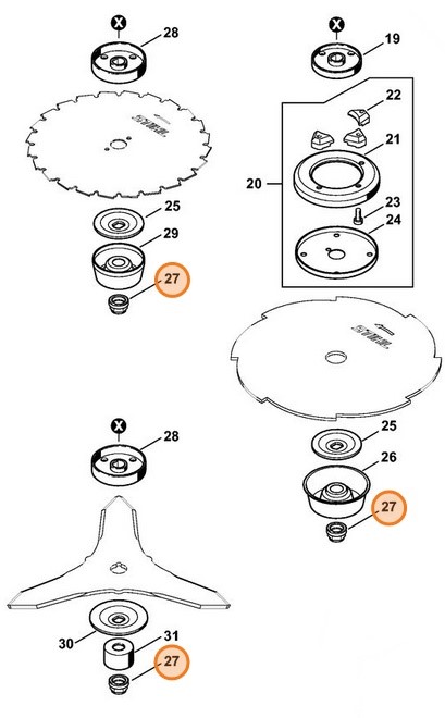 Nakrętka samozabezpieczająca M14x1,5 gwint lewoskrętny, Stihl 41166427601