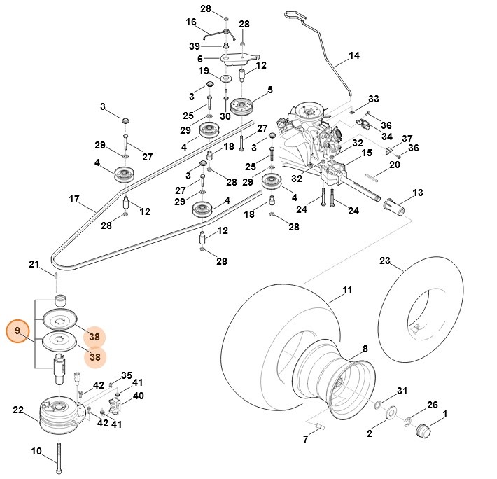 Koło paska klinowego, Stihl 61707002531