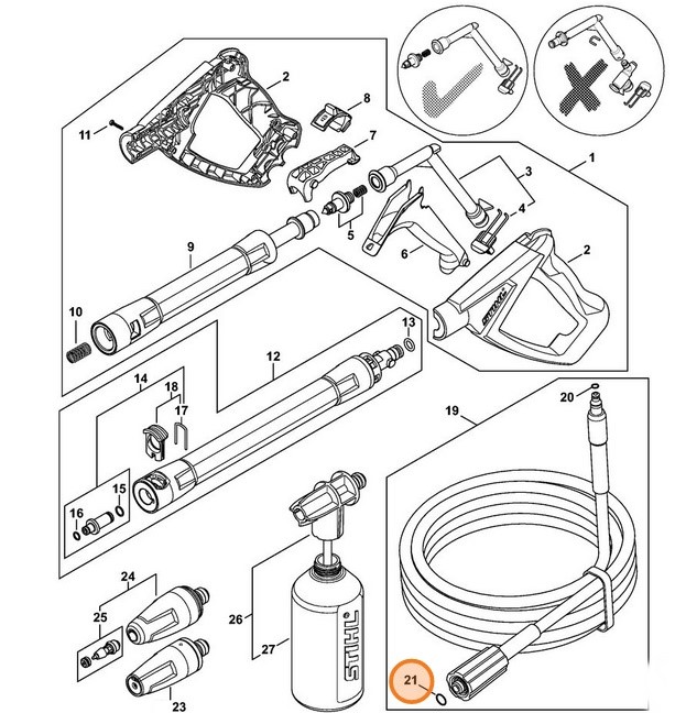 Okrągły pierścień uszczelniający N10,82x1,78-FKM90, Stihl 96459519520