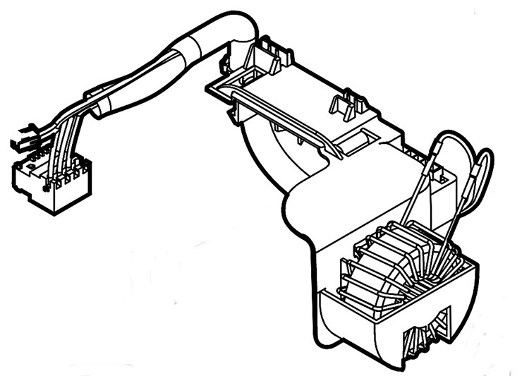 Wiązka przewodów (styki akumulatora), Stihl 63094403086