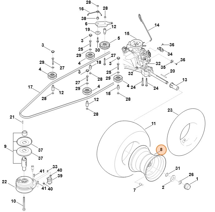 Obręcz koła 8,5-8, Stihl 61707603920