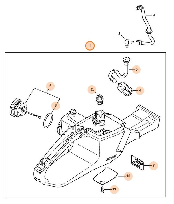 Obudowa zbiornika paliwa, Stihl 11423500804