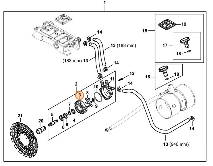 Korpus pompy - strona górna, Stihl 42447010508