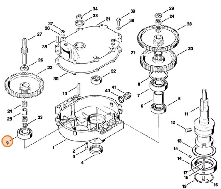 Łożysko kulkowe 6205, Stihl 95030031140