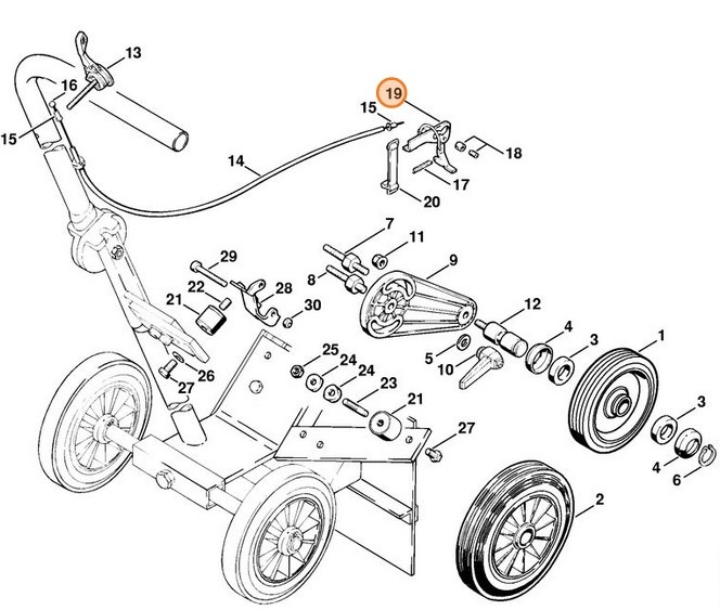 Sterowanie otwarciem głównej przepustnicy (gazem), Stihl 42011801800