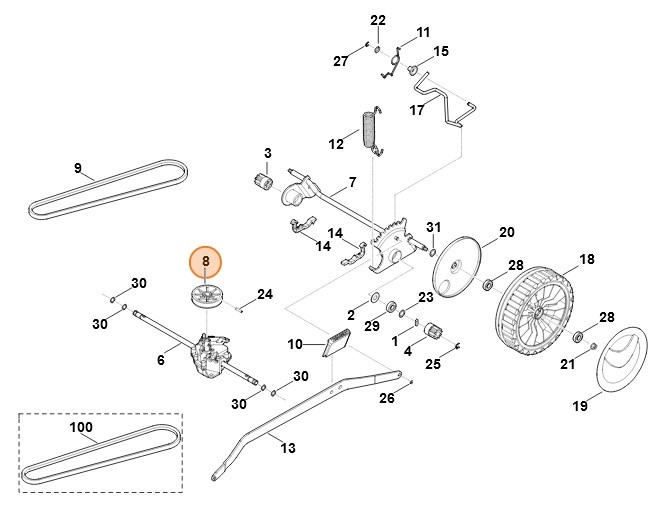 Koło paska klinowego, Stihl 63607041000