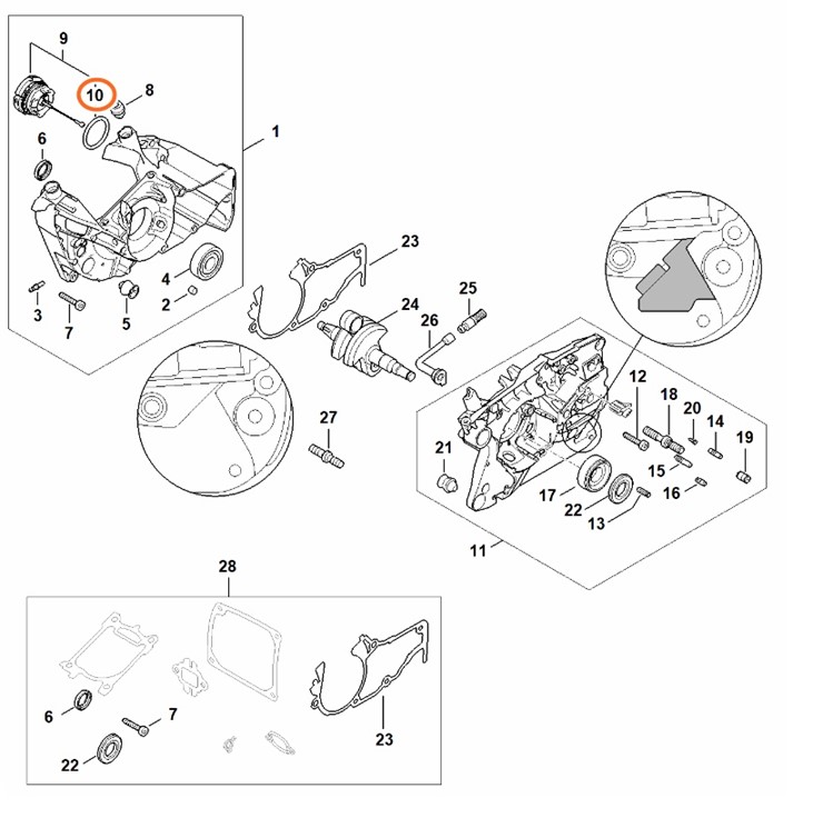 Okrągły pierścień uszczelniający 25x3,5, Stihl 96459487734