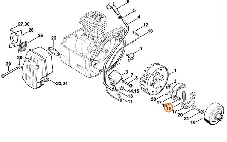 Sprężyna naciągowa, Stihl 00009976205