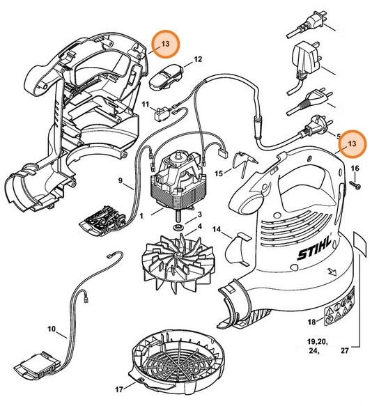 Obudowa dmuchawy, Stihl 48117004125