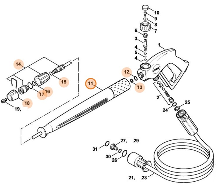 Lanca natryskowa 950 mm, Stihl 49255000944