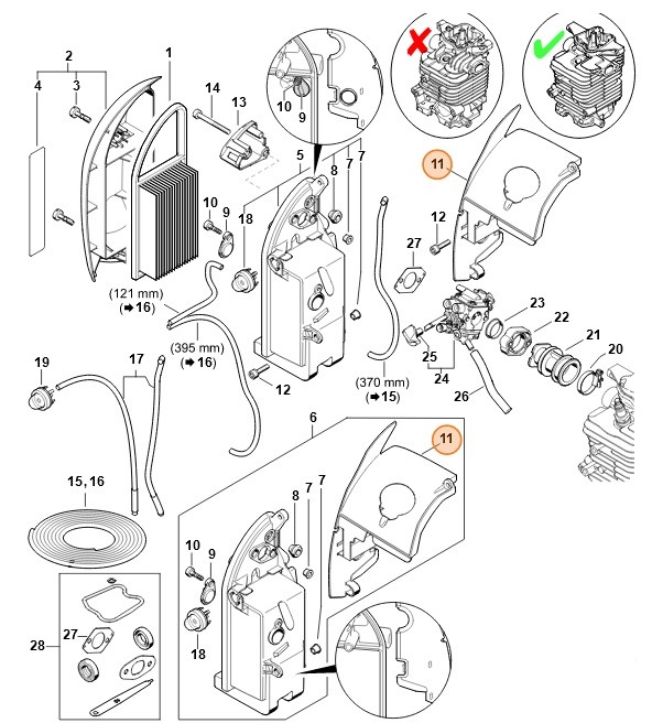 Pokrywa sterowania przepływem powietrza, Stihl 42820873001