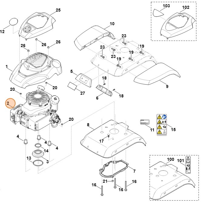 Spalinowy silnik benzynowy HD675 (HD675-3012), Stihl 62410111825